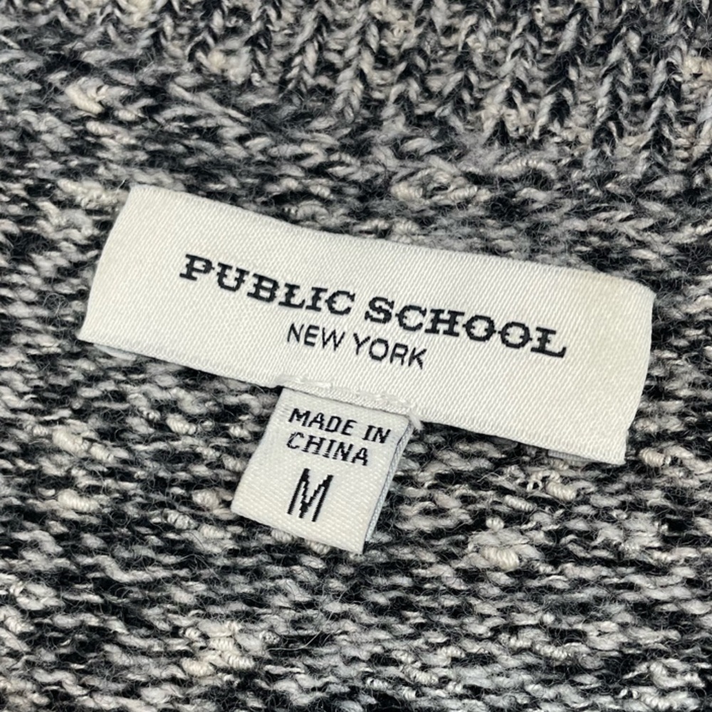 PUBLIC SCHOOL • NY Sana Black/Grey Colorblock Cropped Crewneck Knit Sweater, M - Picture 13 of 16